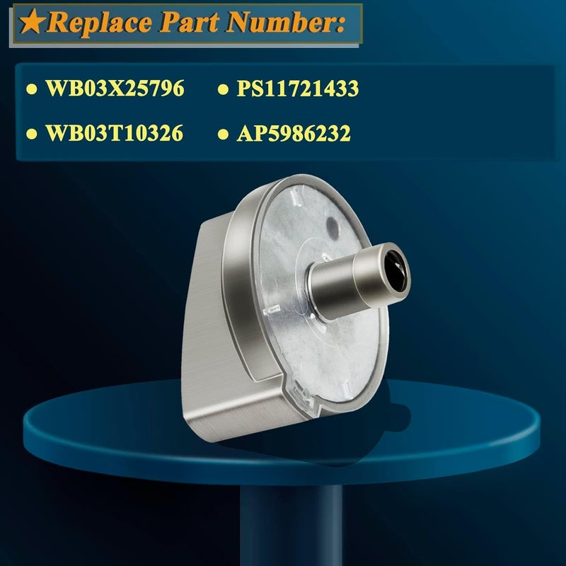 AUGSMIAR 5 Pack WB03X25796 WB03T10326 Gas Cooktop Knob, Range Burner Stove Knob Compatible with GE Range Cooktop, Surface Burner Control Knob Replaces PS11721433, AP5986232, etc. Silver. - Image 3